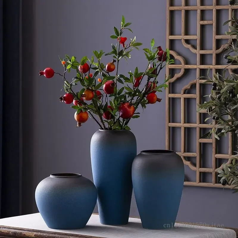 

Керамическая ваза высокого качества, цветочная композиция, матовый, синий, гостиная, спальня, столовая, кабинет, декор столешницы, 1 шт.