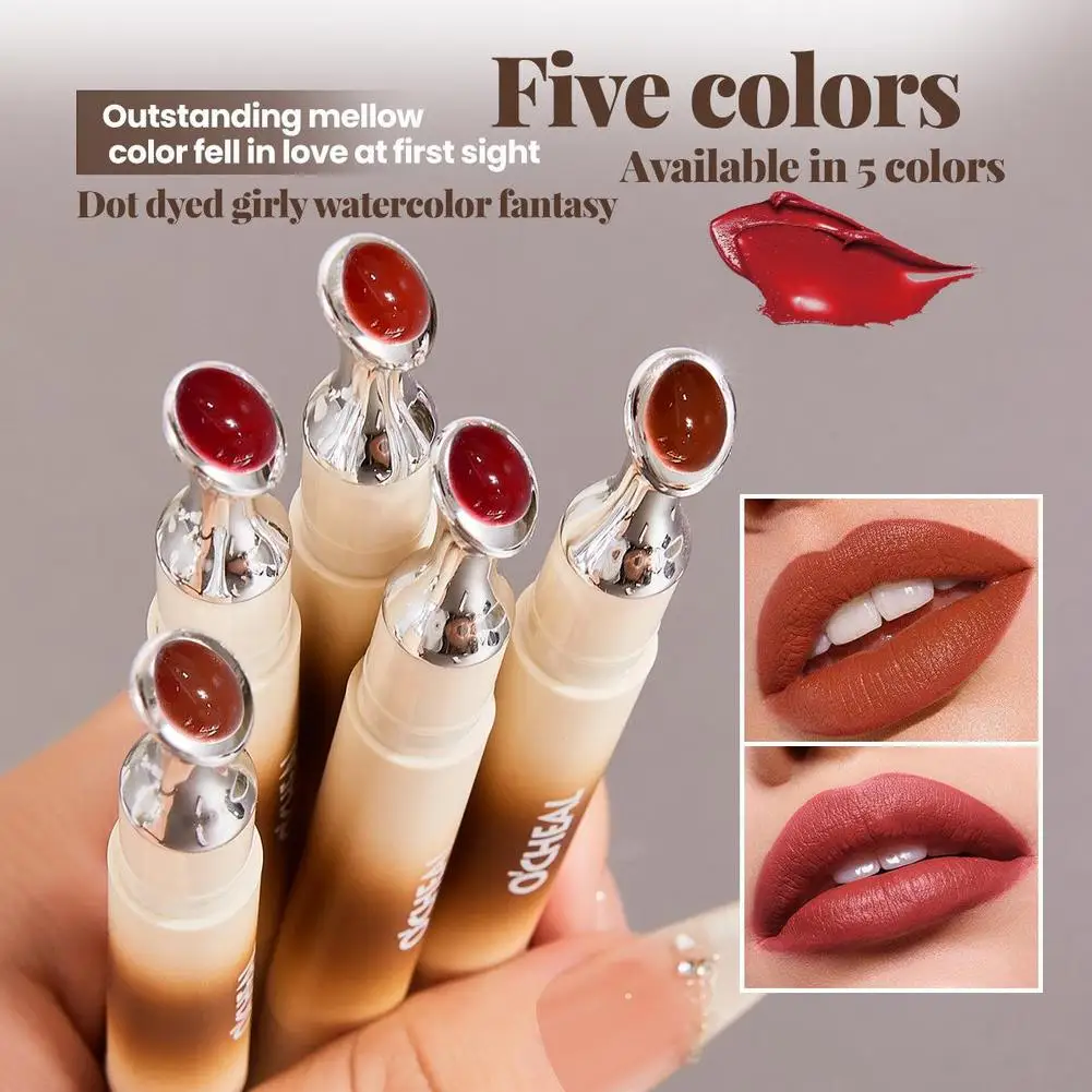 Crema en polvo para labios, crema para labios de aire, esmalte de labios mate, barro labial rojo, taza antiadherente que no se decolora