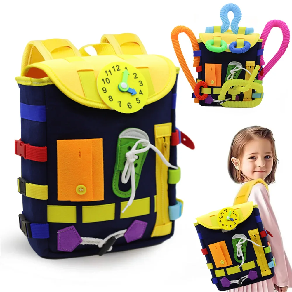 Montessori Brinquedos Educativos para Criança, Conselho Ocupado, Mochilas Escolares, Aprendizagem, Desenvolver Habilidades Motoras Finas, Brinquedos de Viagem para Crianças, Presentes