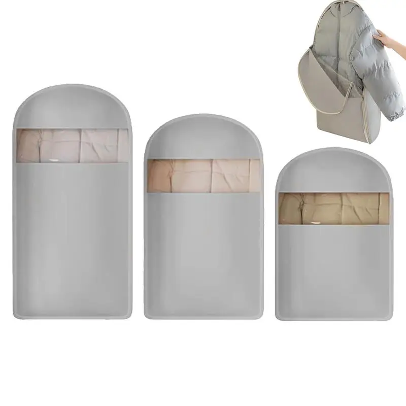 

Closet Clothes Protector Bags Compression Closet Organizers Clothes Storage Bags 3 Pieces Coat Dress Protector Space Saver