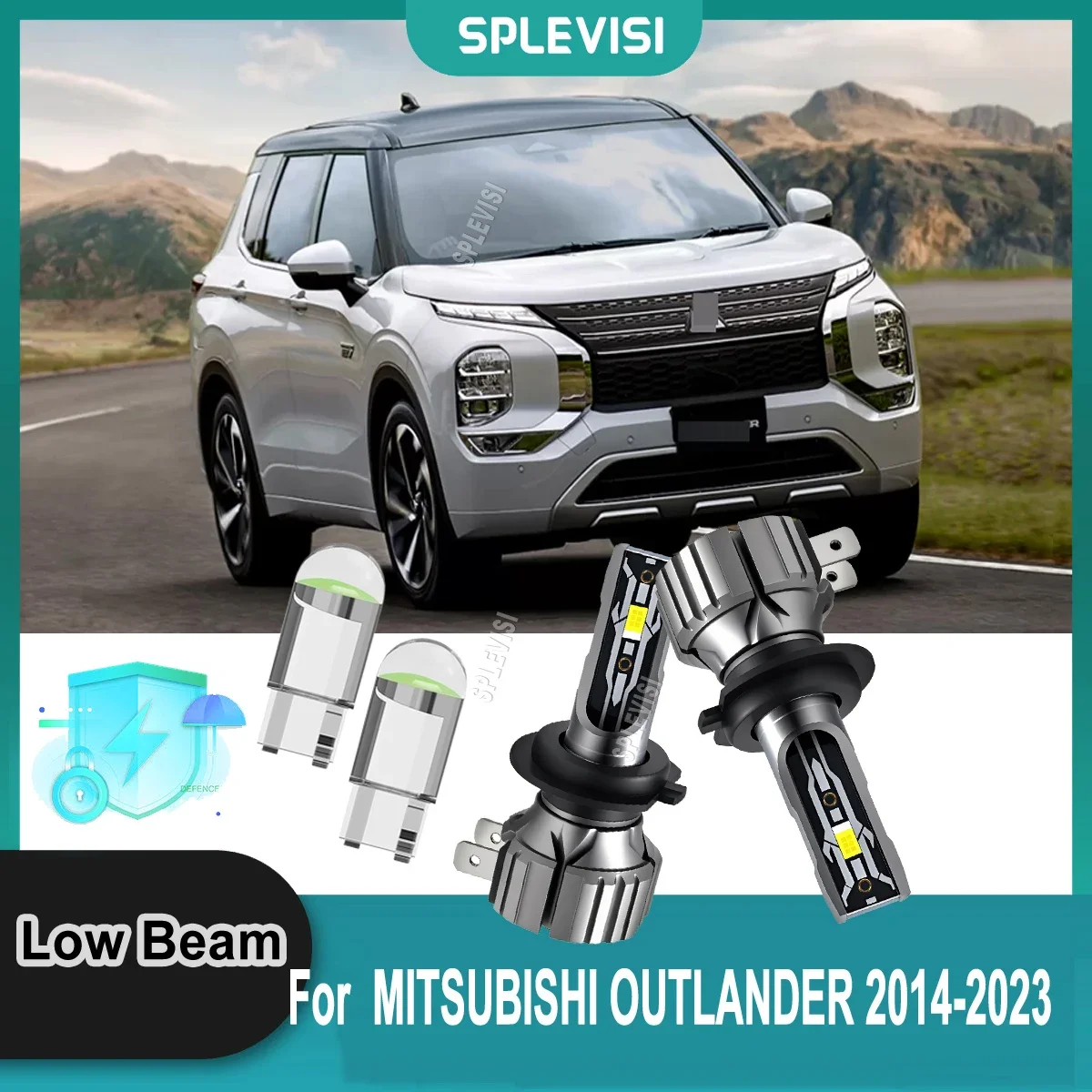 H7 LED White Headlight Low Bulbs - See the Dramatic Difference For MITSUBISHI OUTLANDER 2014 2015 2016 2017 2018 2019 2020-2023