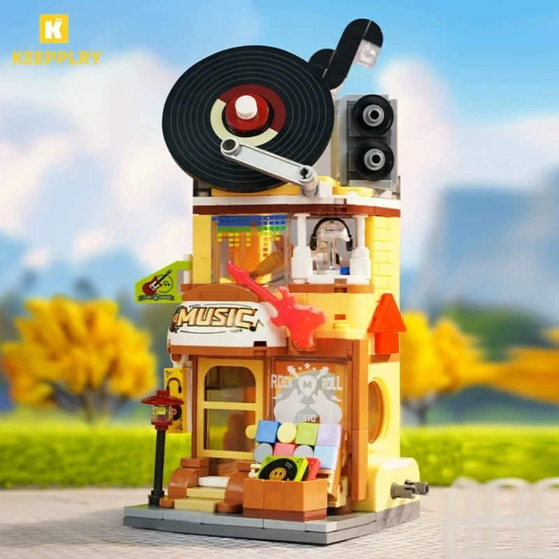 

Keeppley Building Blocks Colorful Street Scene Season 6 Assembly Toy Record Store Sports Hall City Building Model Ornament Gift