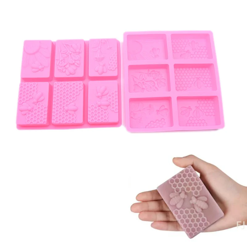

[YU]Honey Bee Honeycomb Silicone Soap Mold DIY Handmade Square Soap Mould DIY Craft
