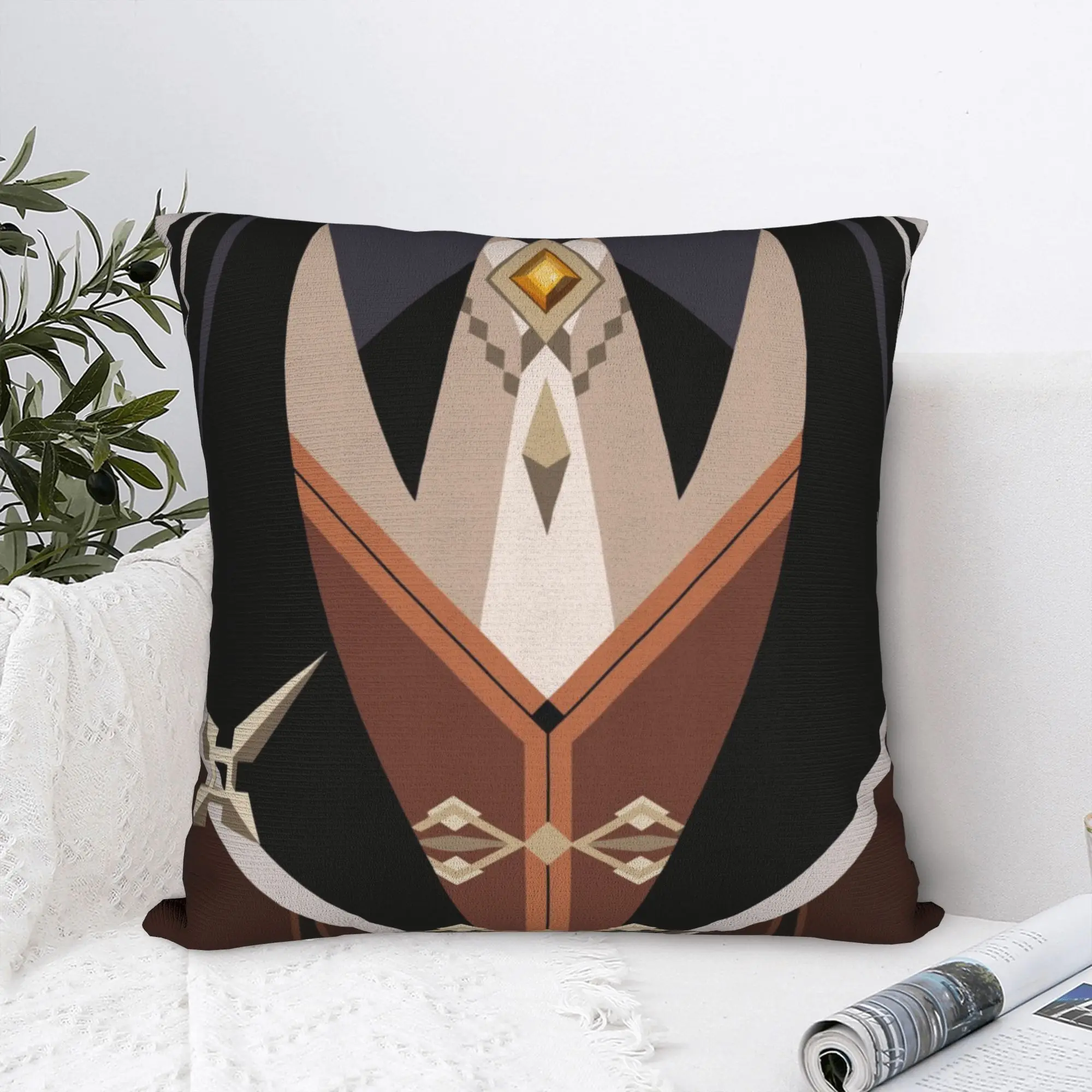 Genshin Impact Zhongli Pillowcase Printed Fabric Cushion Cover Decor  Pillow Case Cover Seat Wholesale 18''