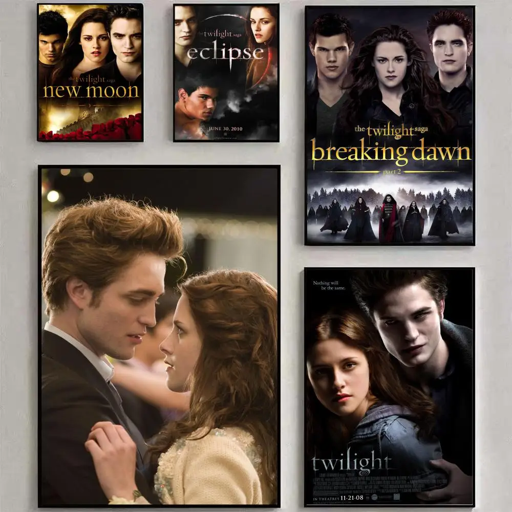 Classic Movie T-Twilight Edward Bella Poster Poster Waterproof HD Wall Art Decal Self-Adhesive Aesthetic Decor For Home Living