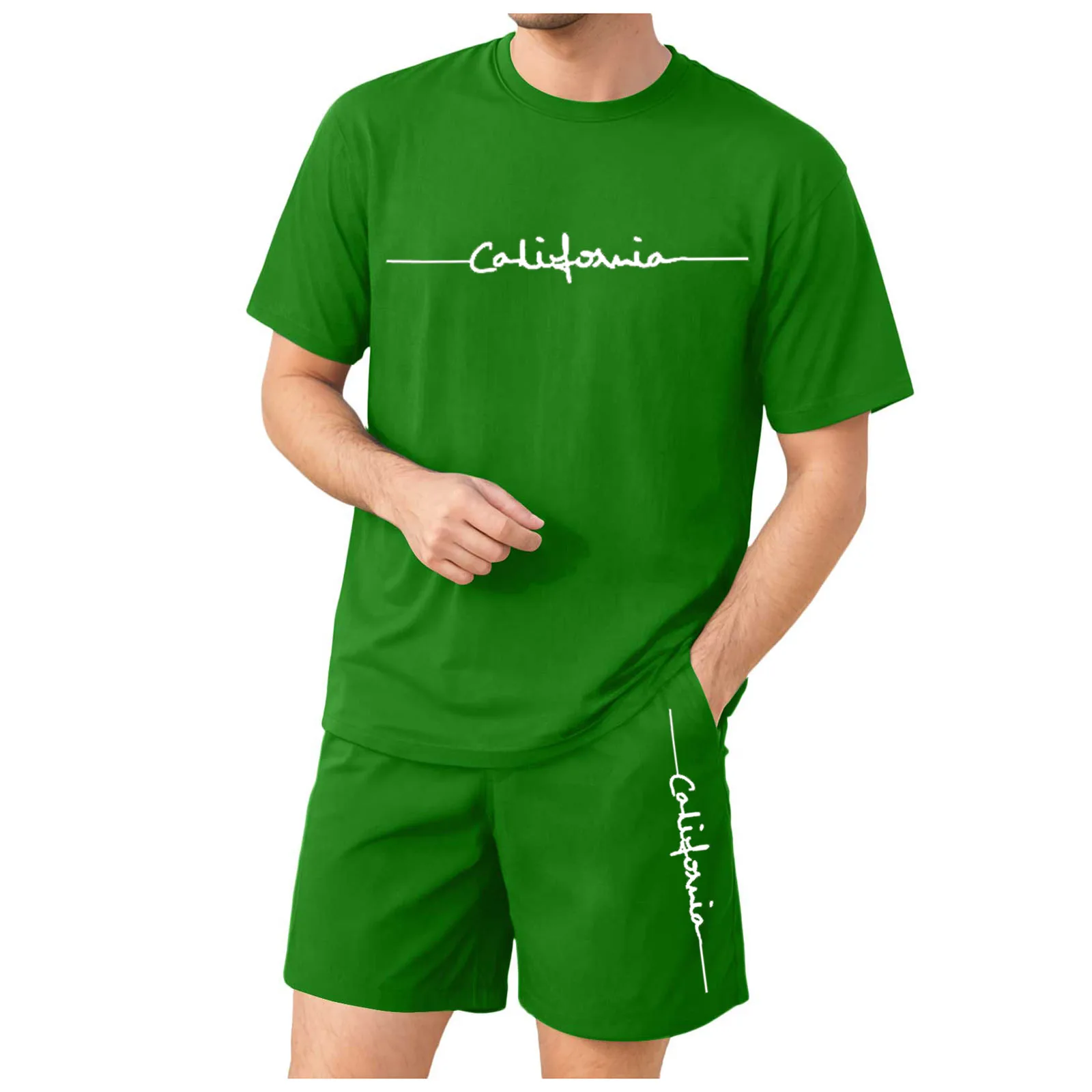 

Vest Men Men's Local Letter Printing Holiday Multicolor Short Sleeved Shorts Suit Men's Suits Tan