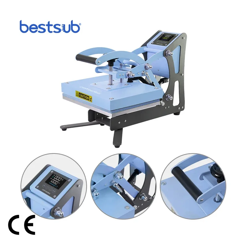 BestSub Craft Heat Press Customized Color Mini Heat Transfer Sublimation Printing T Shirt Textile Heat Press Machine