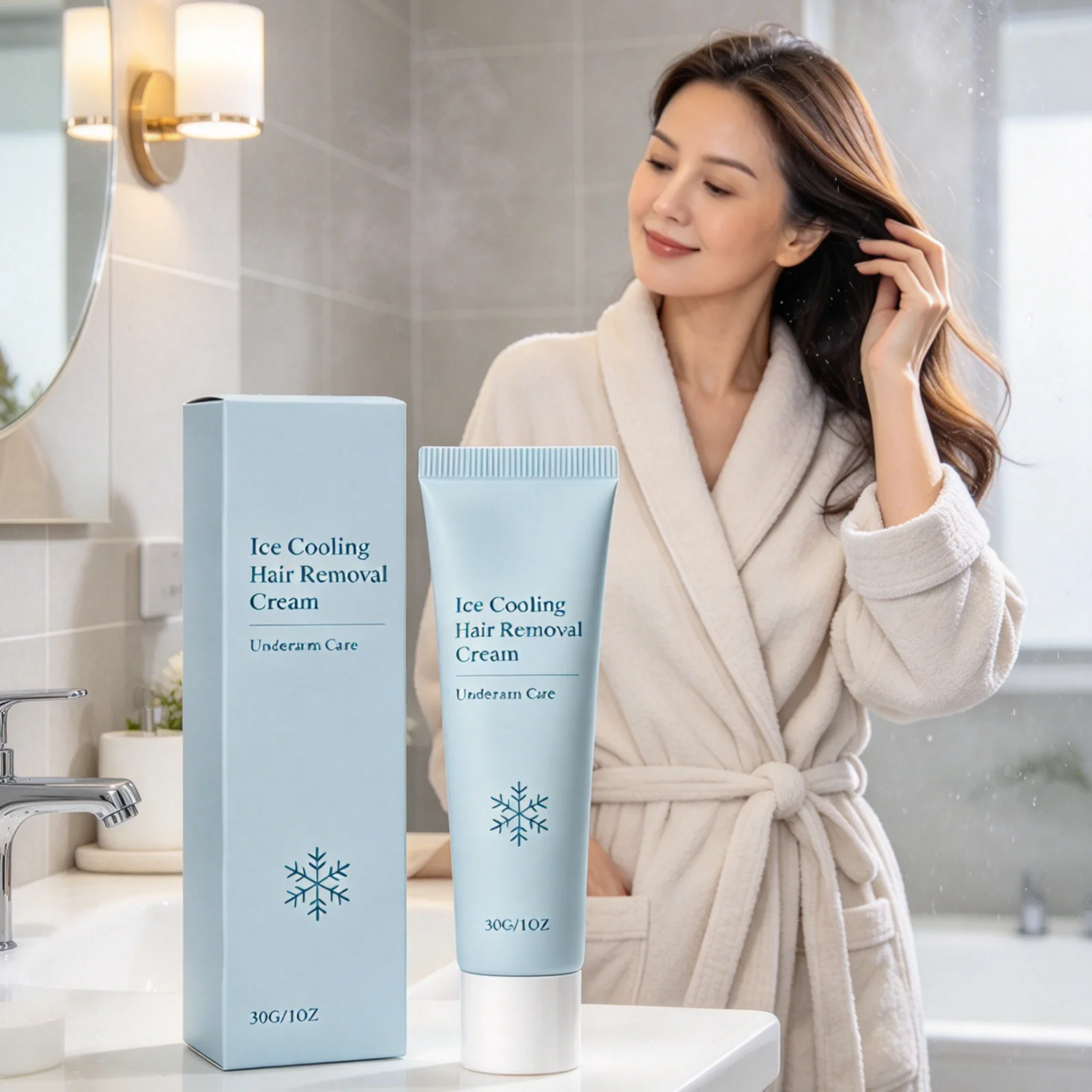 Ice Cooling Hair Removal Cream Cuticle Softening Smoothing Refresh Deep Moisturizing Skin Friendly Quick Acting Depilatory Cream