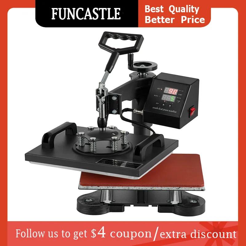 

Heat Press Machine 12X10 Inch DIY T-shirt Hot Presse Embossing 900W Prensa Transfer Sublimation Realzado Press Herramientas