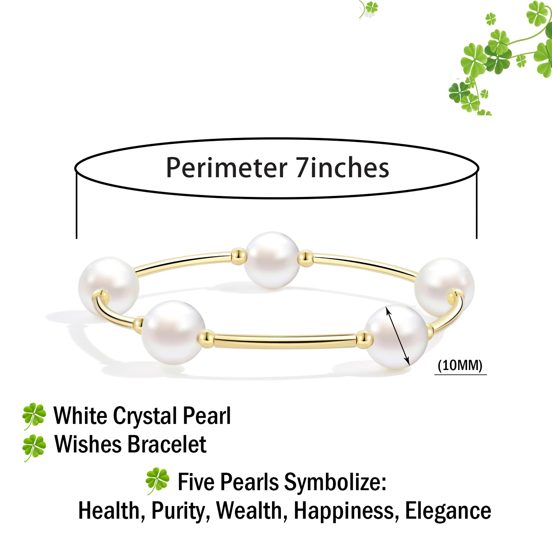 Badu 3Pcs Imitation Pearl Stretch Bracelet for Women Stackable Gold Plated Tube Beads Elegant Jewelry Party Wedding Daily Gift