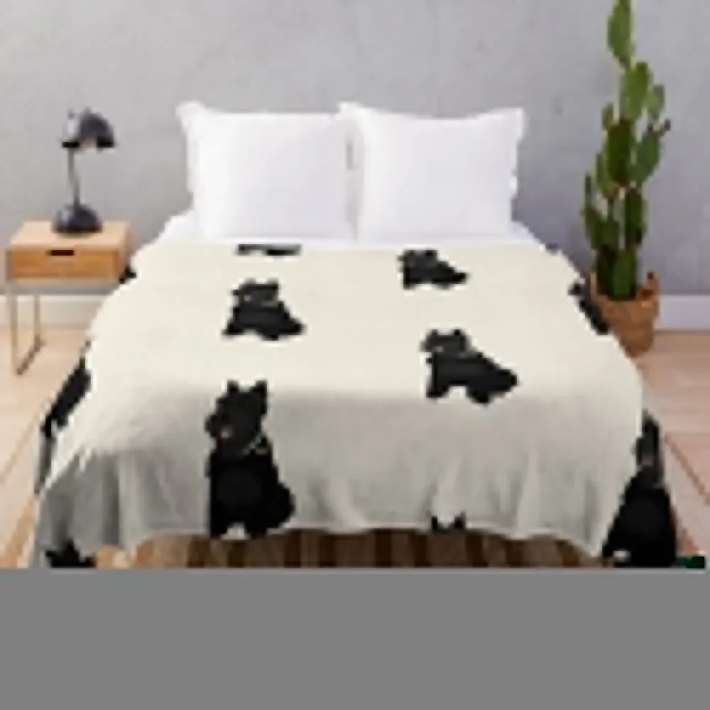 

Maggie the Black Miniature Schnauzer Throw Blanket Plaid Soft Blankets
