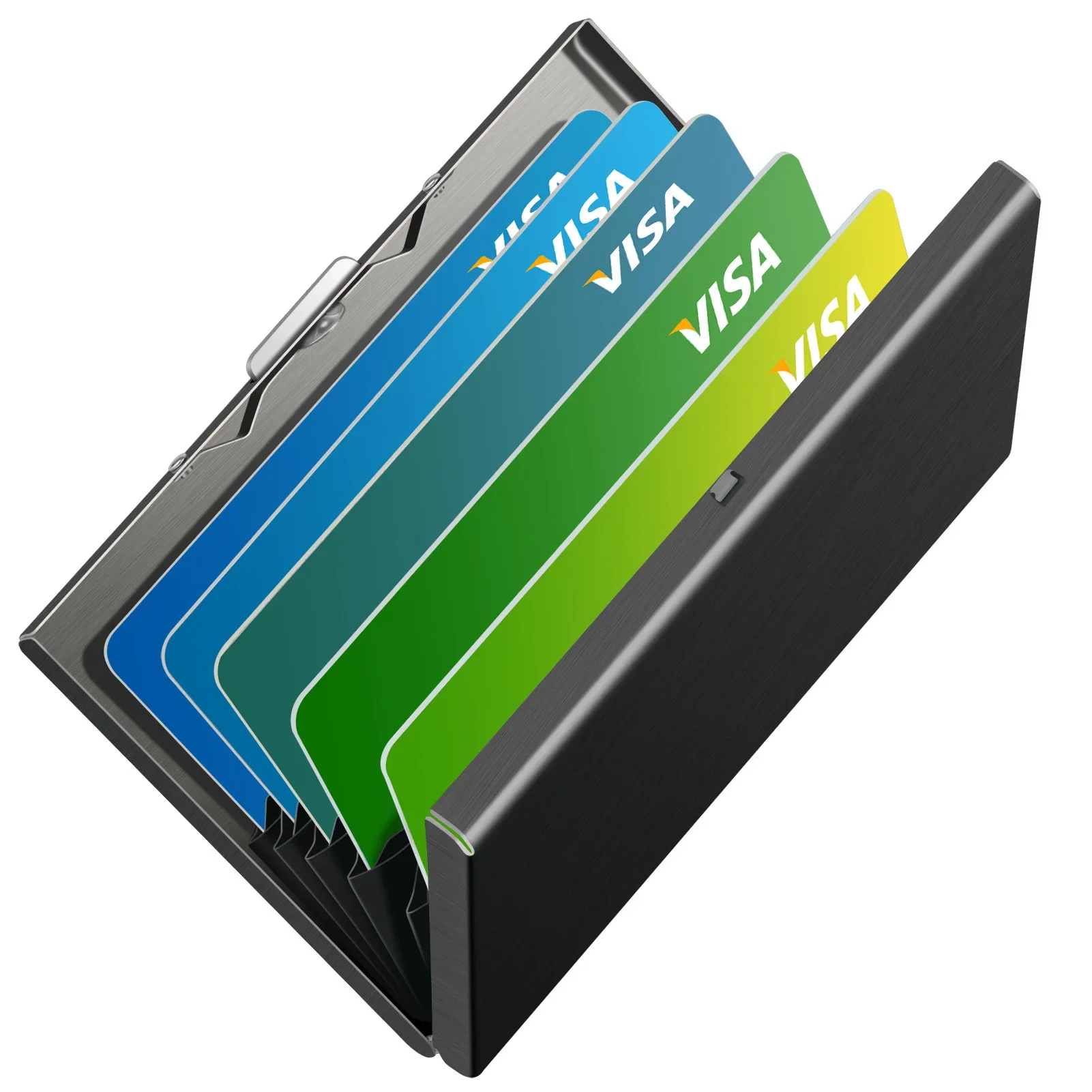 محفظة حامل البطاقات الحد الأدنى من المعدن النحيف RFID حجب حامي البطاقة المنبثقة محافظ بطاقة الائتمان للرجال