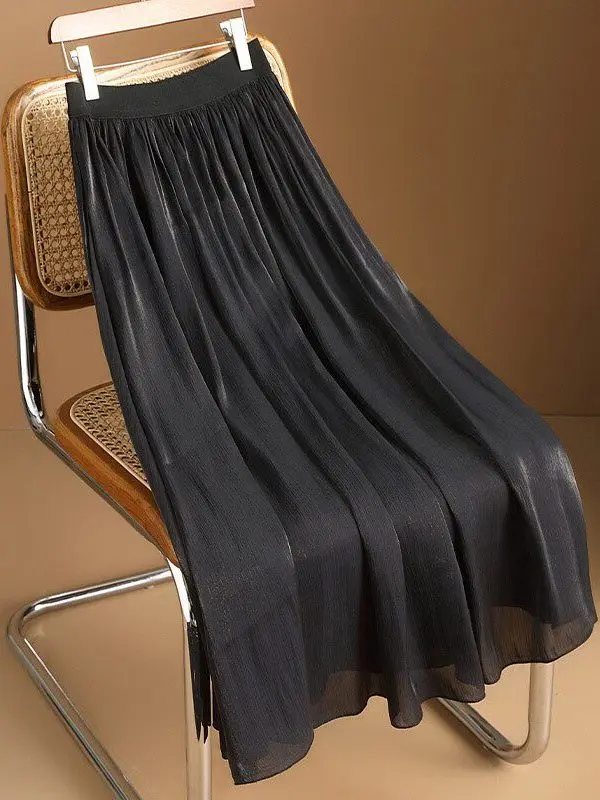 Fashionable Milk Pearl Mesh Skirt High Waist Gored Skirt Elegant Versatile Spring New Arrival Women's Premium Brand Dress
