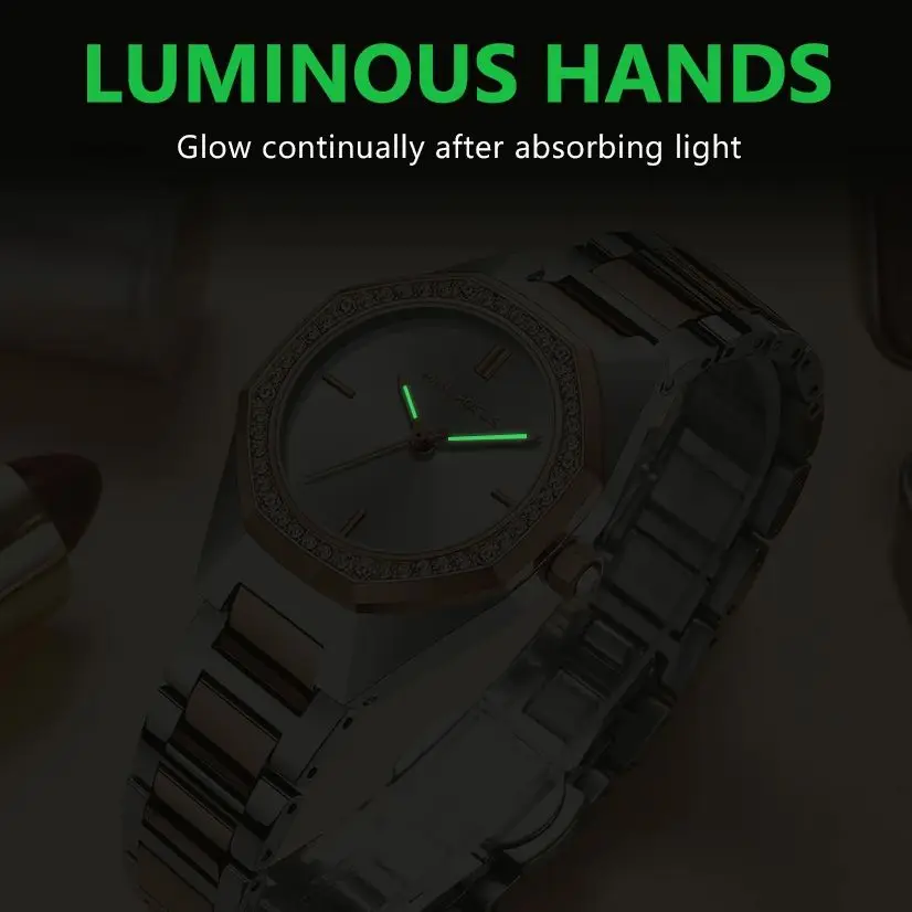 MINI FOCUS Women's Wristwatch Elegant Luxury Quartz Watch For Women Fashion Waterproof Watches  Stainless Steel Strap 0433L