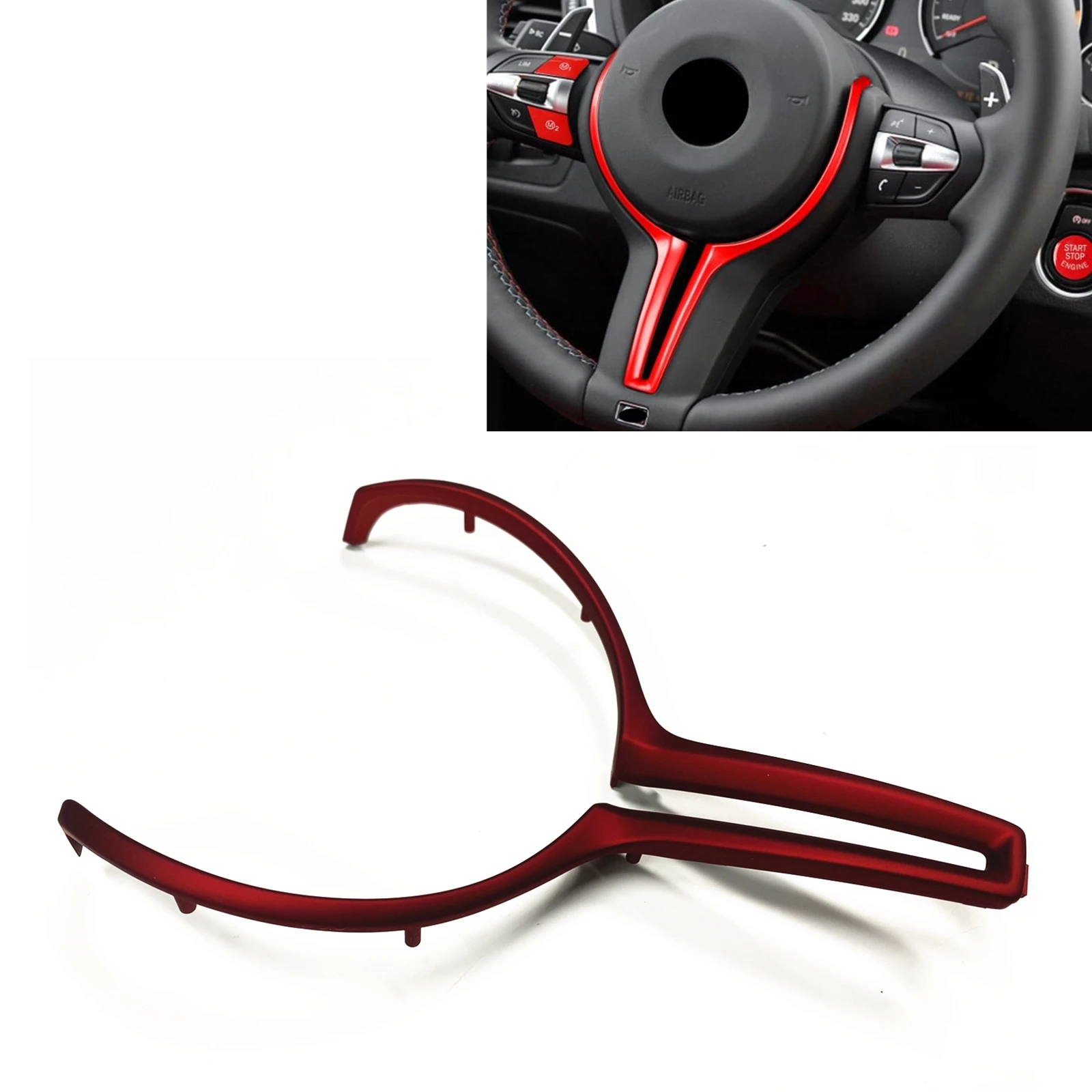 M Series Steering Wheel Cover Trim For BMW M2 M3 M4 M5 M6 X5M X6M Blue Red Car Interior Circle Handlebar Sticker Strip Frame Bar