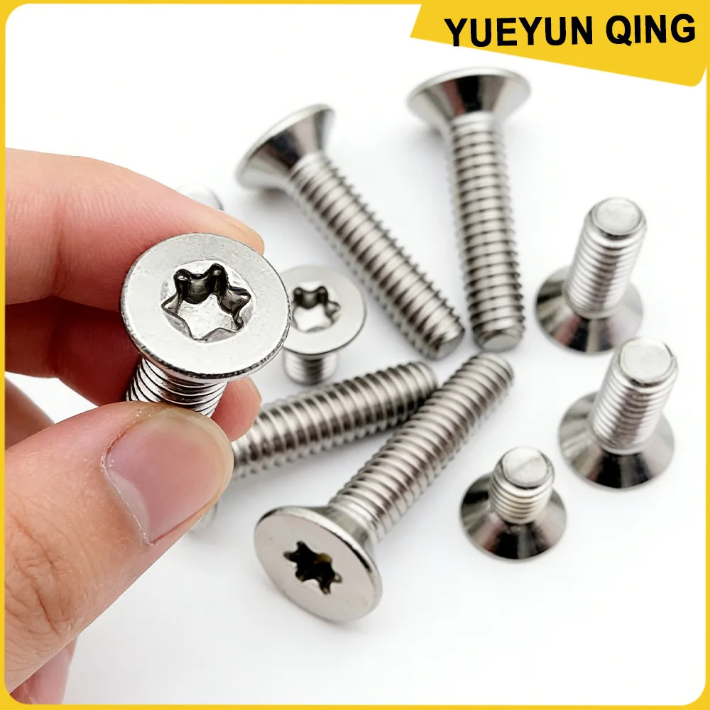 304 Stainless Steel Torx Countersunk Head Screws M2M2.5M3M4M5M6 Metric Thread for Furniture ElectronicsGB2673 Six-Lobe Torx Bolt