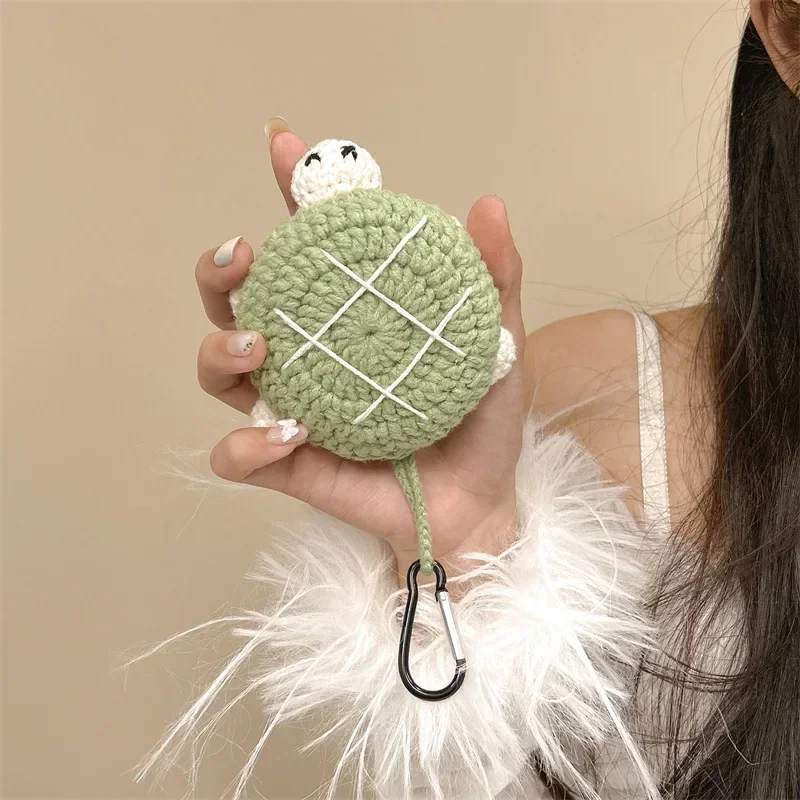Cartoon Turtle Woven Case for AirPods 4 Airpod 1 2 3 Pro Pro2 Bluetooth Earbuds Charging Box Protective Earphone Case Cover