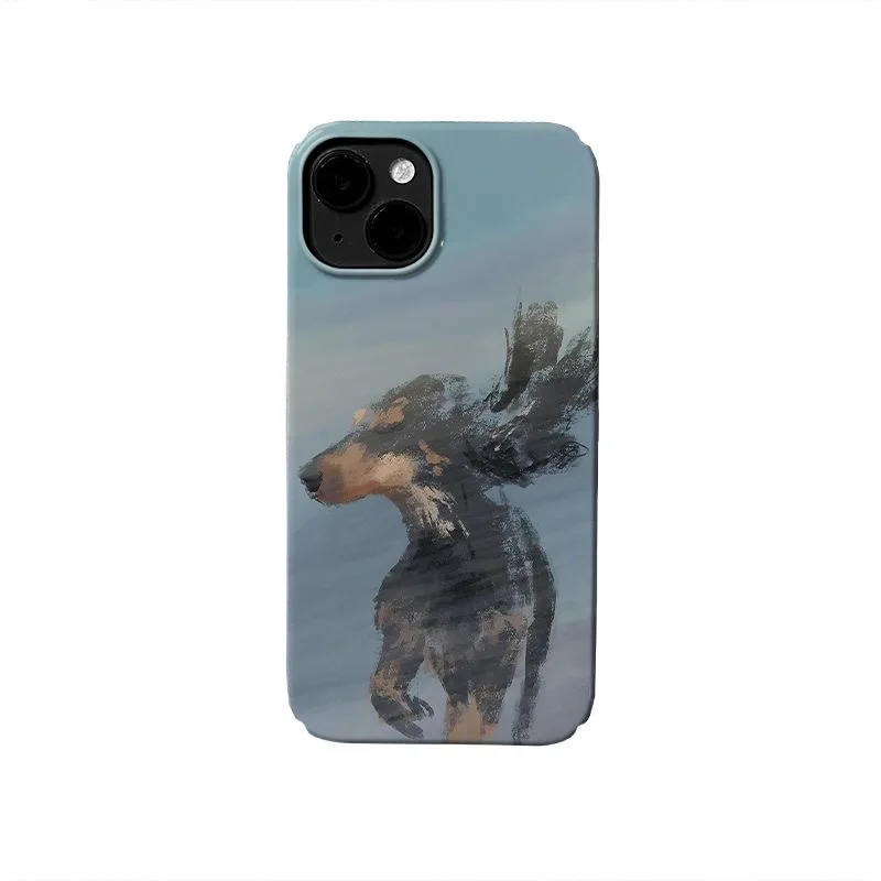 Artistic Blended Dog Abstract Brushstroke Pet Pattern Phone Case for iPhone 17 16 15 14 11 12 13 Pro Max Air Plus Back Cover