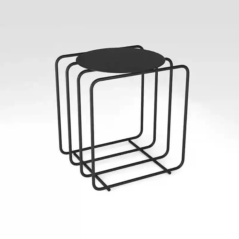 

￥%Iron Art Side Table for Small-sized Living Room, Bedside Storage Cabinet for Home, Metal Corner Table coffee table