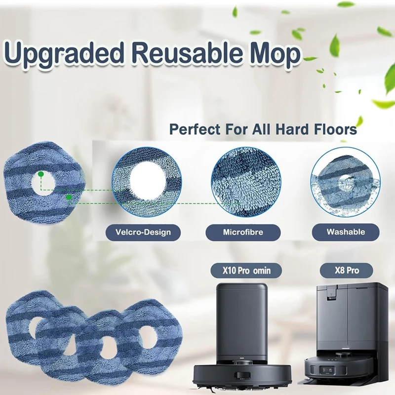 ชุดอะไหล่สำหรับ eufy X10 Pro OMNI ชุดอุปกรณ์เสริมสำหรับผ้าดูดฝุ่นหุ่นยนต์ดูดฝุ่นตัวกรองด้านข้างหลัก