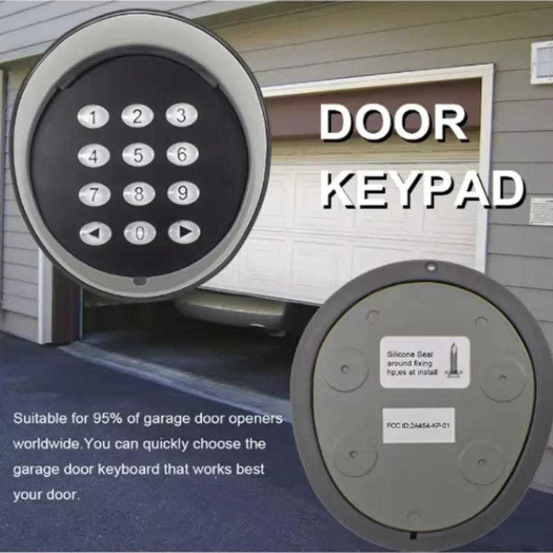 Universal 2-Channel Keypad for Garage Door/Sliding Door Keypad 433MHz Rolling Code