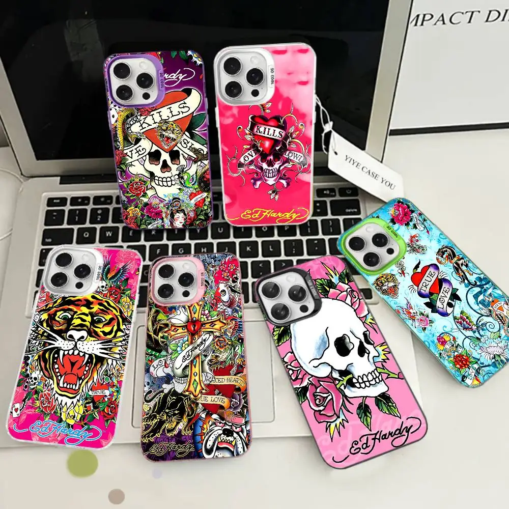Fashion E-Ed H-Hardy Phone Case for iPhone 17 16 15 14 13 Pro 12 11 Pro Max PLUS Color Back Cover