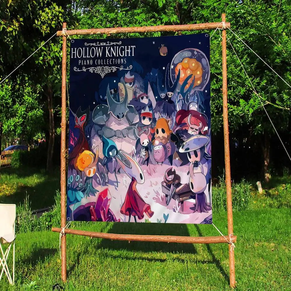Hollow Knight Game Small Size Cheerleading Banner Hand Pulled Flag Outdoor Atmosphere Flags