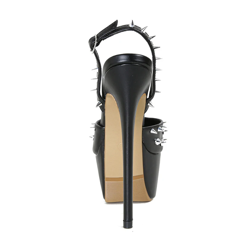 Liyke-Sandalias de plataforma con remaches de Metal para mujer, zapatos de banquete de boda, tacones altos de Stripper con punta abierta Sexy,