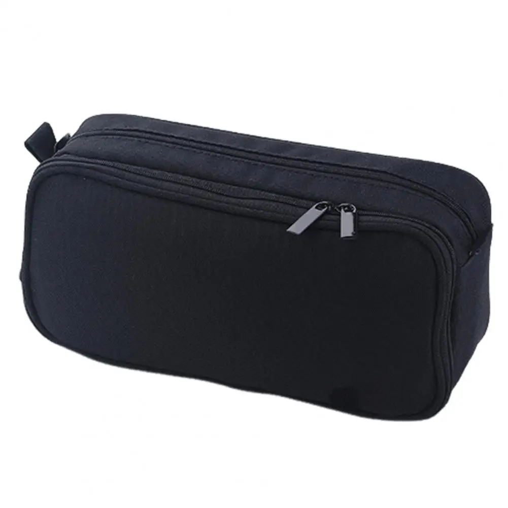 grande capacidade dupla camada lapis case papelaria bolsa fecho de ziper caneta organizador escola e material de escritorio 01