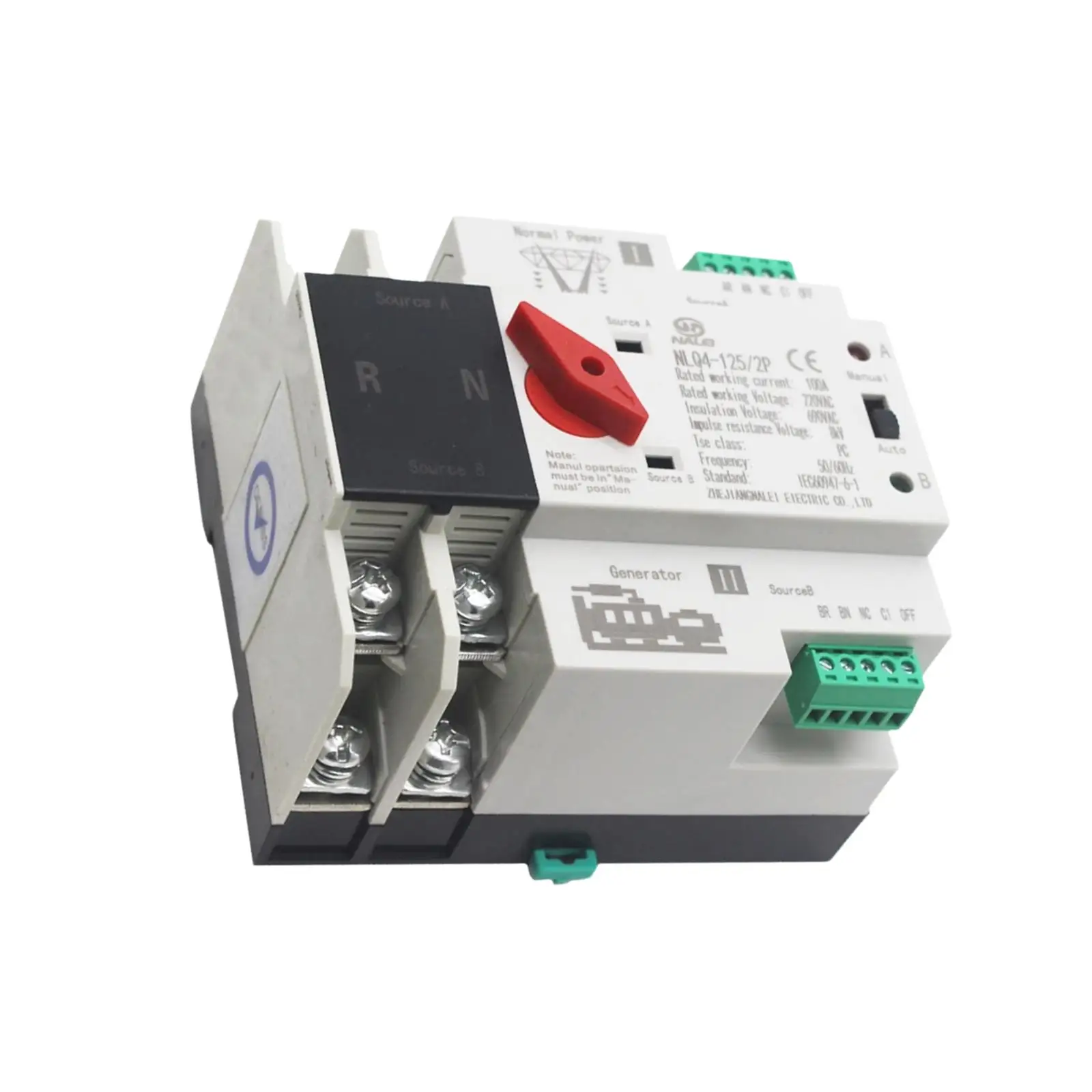 Dual Power Automatic Transfer Switch Electrical Selector Switch Generator Changeover Switch for City Office Home Household