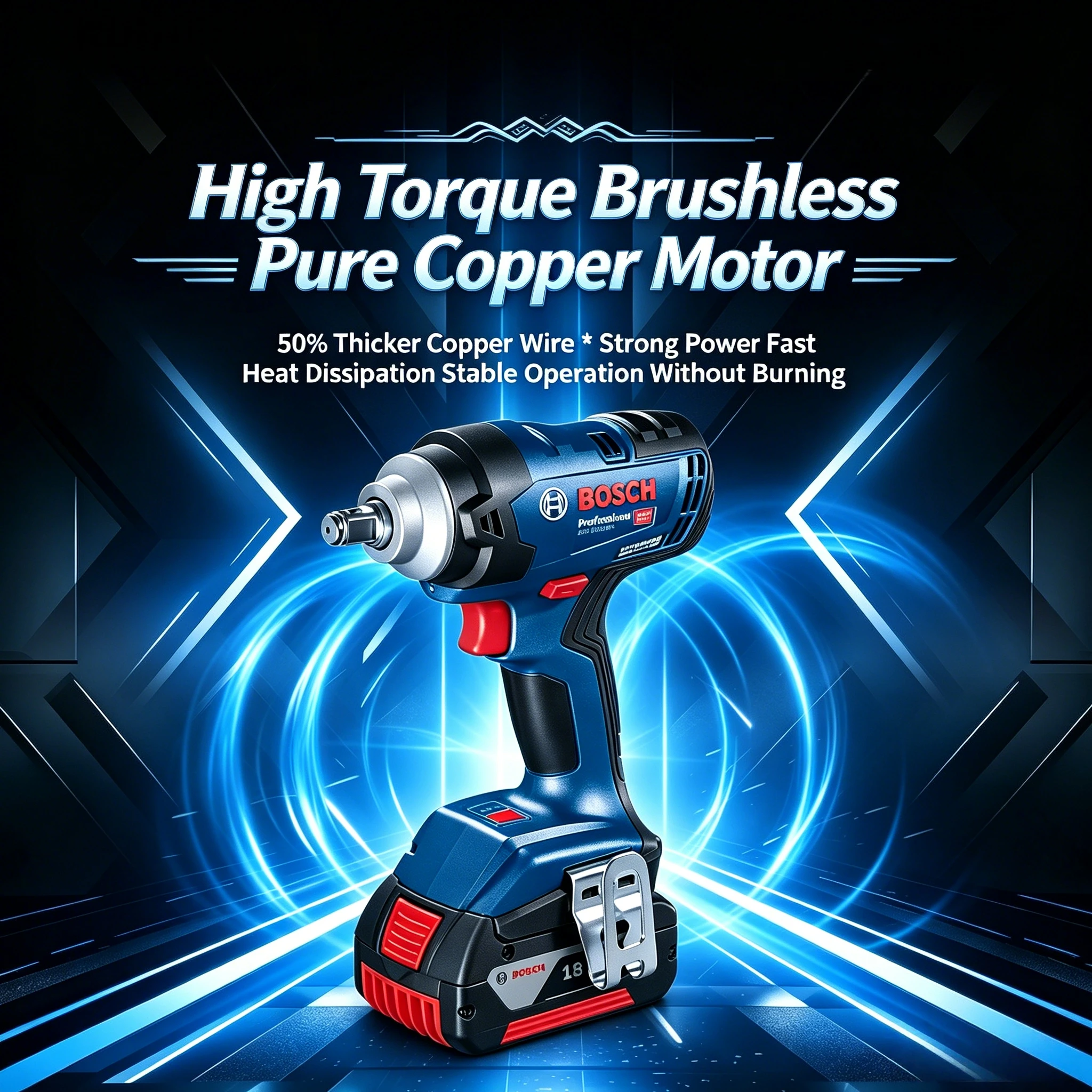 Bosch Cordless Impact Wrench GDS 18V-400 Brushless 400Nm Impact Driver Torque Wrench Bosch 18V Power Tools With Battery
