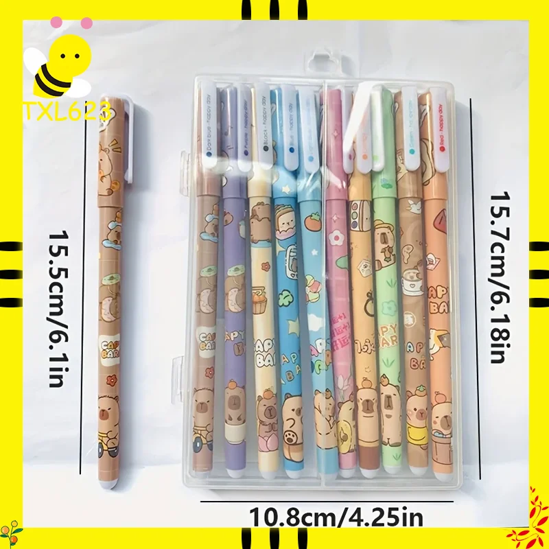 

Capibala 10Pcs Gel Pen Cartoon Set Color Pen 0.5Mm Ten Colors Diy Hand Held Pen Students' Learning Office Stationery Gifts