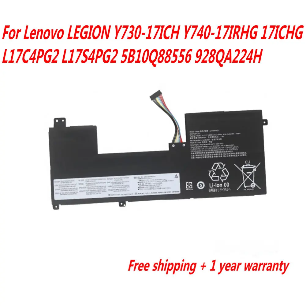 15.36V L17L4PG2 L17M4PG2 Laptop Battery For Lenovo LEGION Y730-17ICH Y740-17IRHG 17ICHG L17C4PG2 L17S4PG2 5B10Q88556 928QA224H