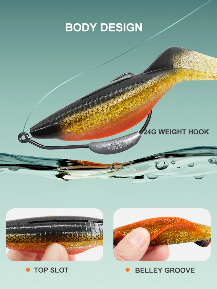 ESFISHING großer Köder aus Silikon, 150 mm, zum Angeln von Hechtforellen und Barsch