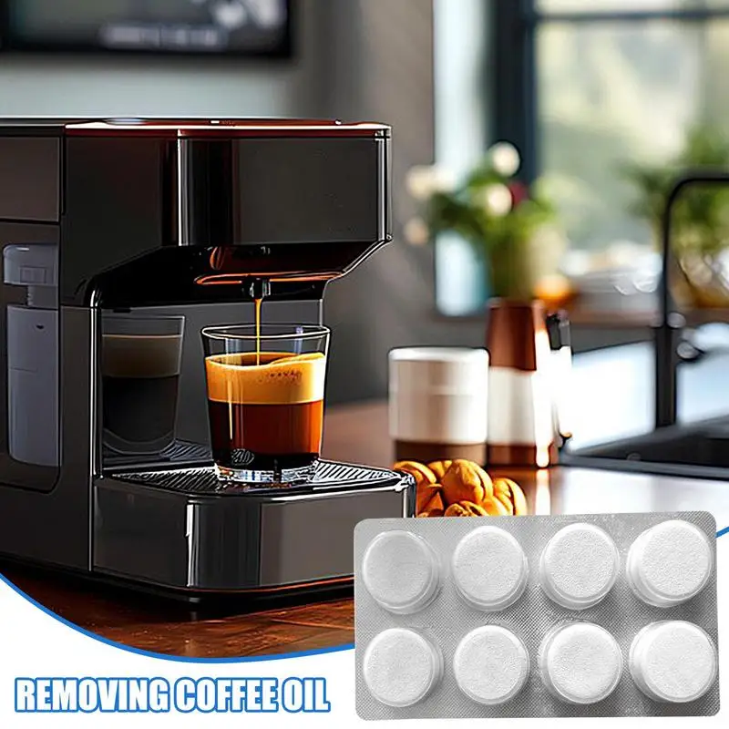 Cafeteira Efervescente e Solução Descalcificação Pot, Comprimidos De Limpeza Universal Para Todos Os Tipos, Máquinas De Café, 8Pcs