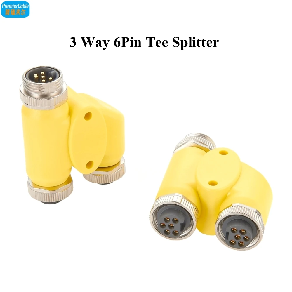 

3 Way Tee Splitter 6 Contact 7/8"-16UNF Mini-change Connector 6Pin Circular Connector H Y Type 7/8'' Mini Fast Connector