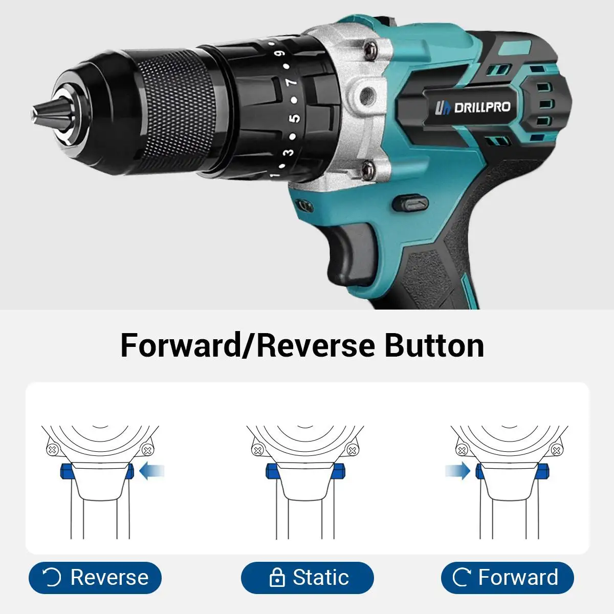 Drillpro 13MM Brushless Electric Impact Drill 20+3 Torque Screwdriver Hammer Drill Winter Ice Power Tools For Makita Battery