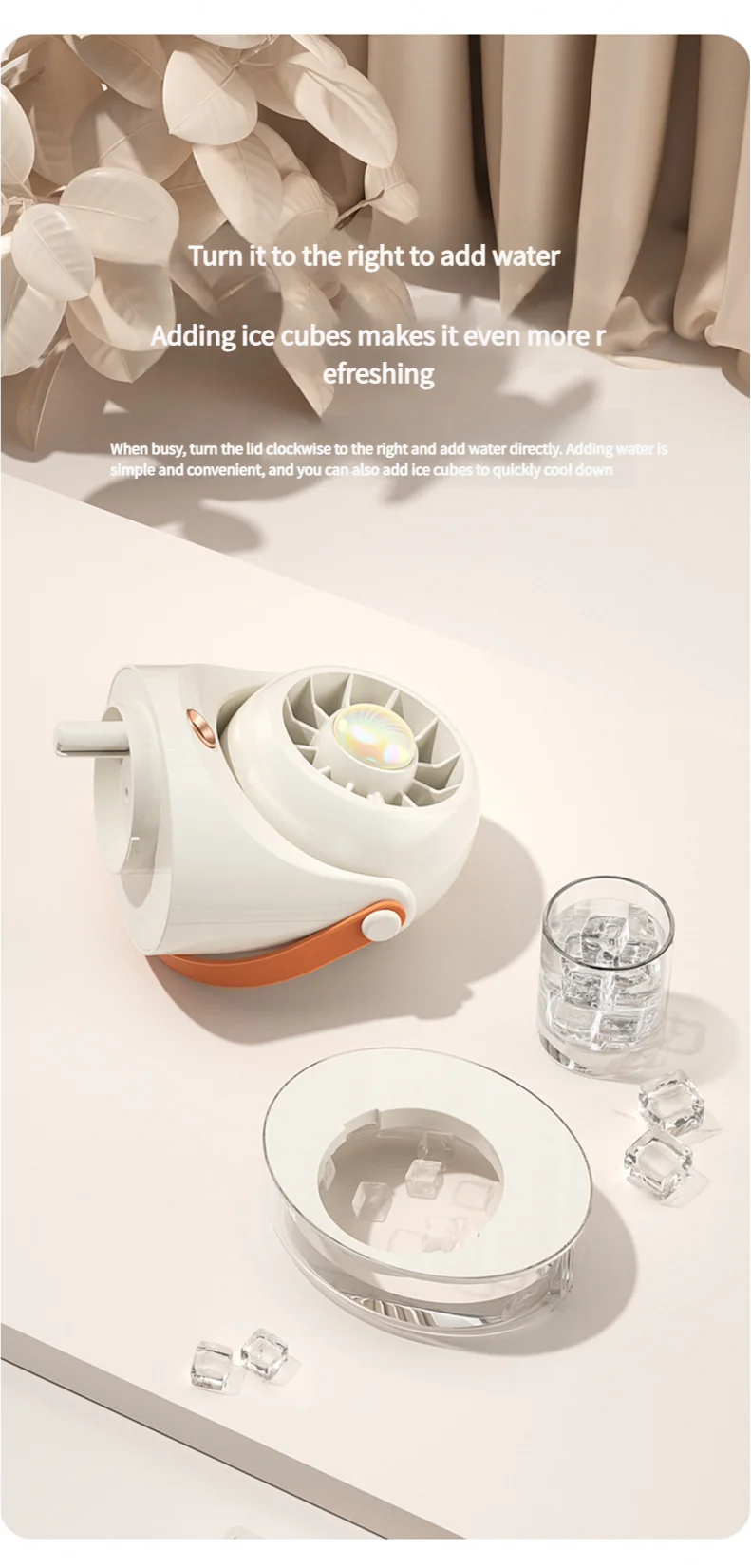 MEET SUN USB-Lade-Mini-Ventilator, Tisch-Sprühklimaanlage, 3-stufiger Klimaventilator mit Wasserkühlung, USB-Typ – Detail 10