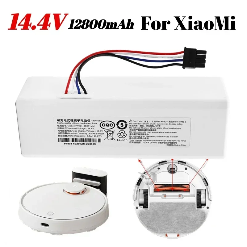 

14.4V P1904-4S1P-MM Battery For Xiaomi Sweeping Robot Battery 1C Vacuum Cleaner Cleaning Robot Accessories Replacement Battery