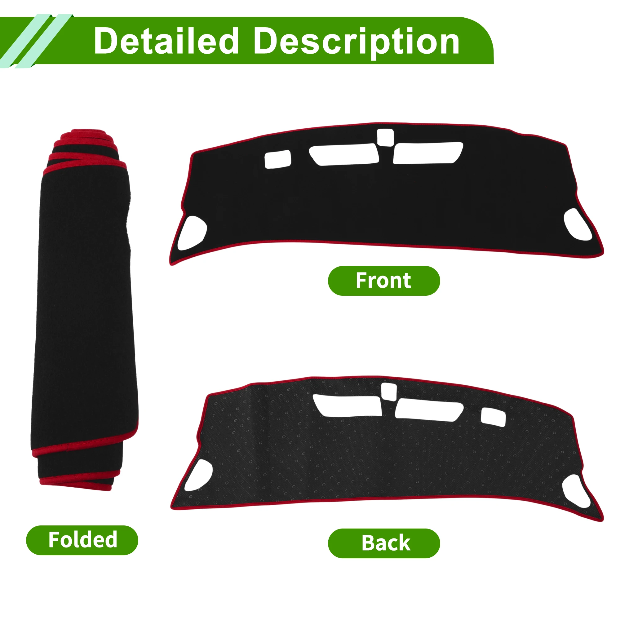 

UXCELL чехол на приборную панель для Buick Encore GX 2024-2025, коврик для приборной панели, ковер, коврик для центральной консоли, полиэстер, черный, красный