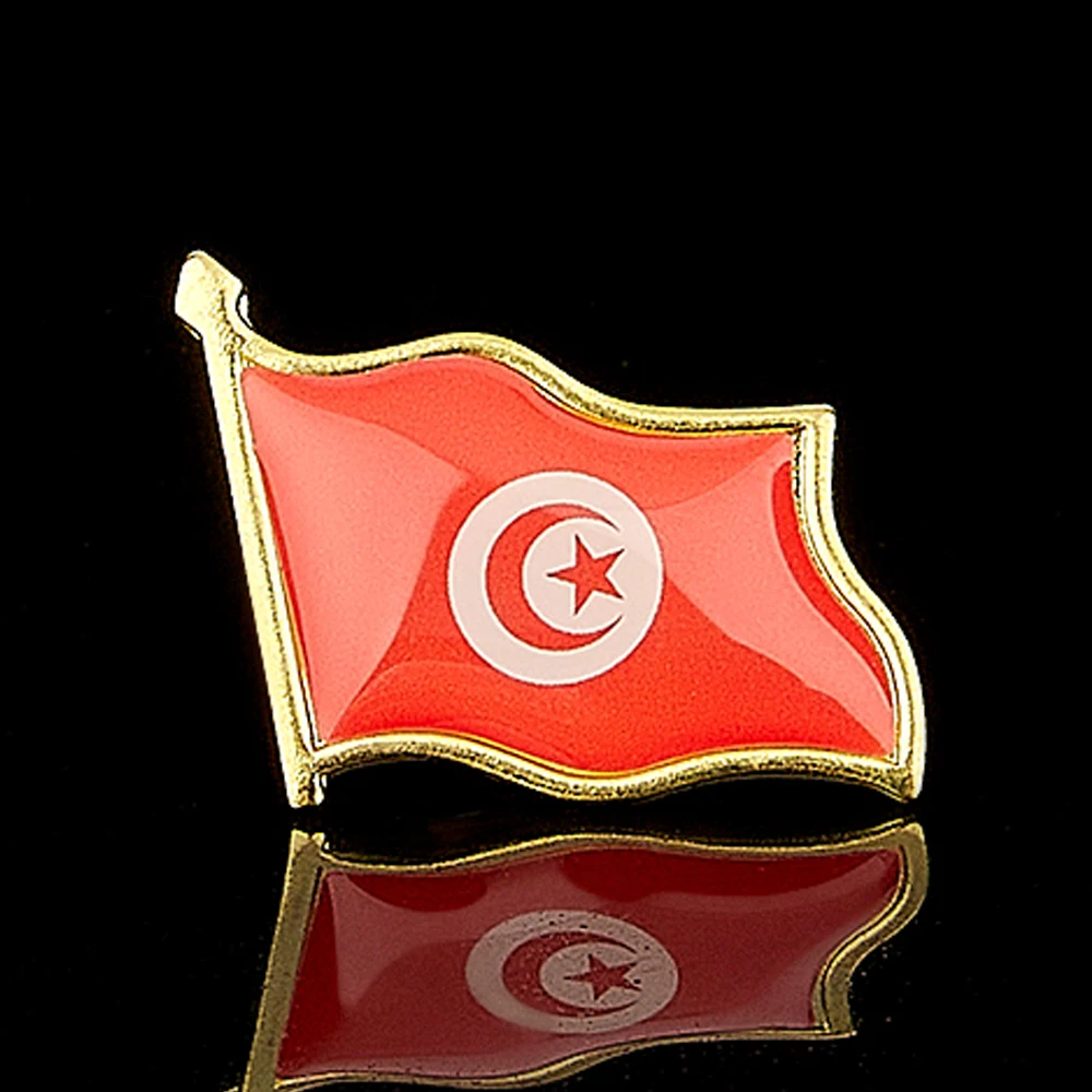 African Country The Republic of Tunisia Fashion Flag Lapel Pin Metal Brooch Jewelry Clothes/Bag Accessories