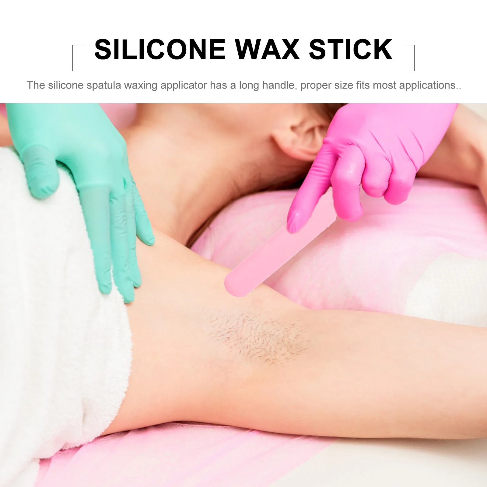 3Pcs Non-Stick Silicone Wax Sticks Hair Removal Spatulas Long Handle Reusable Wax Applicator Bright Colors Easy Clean