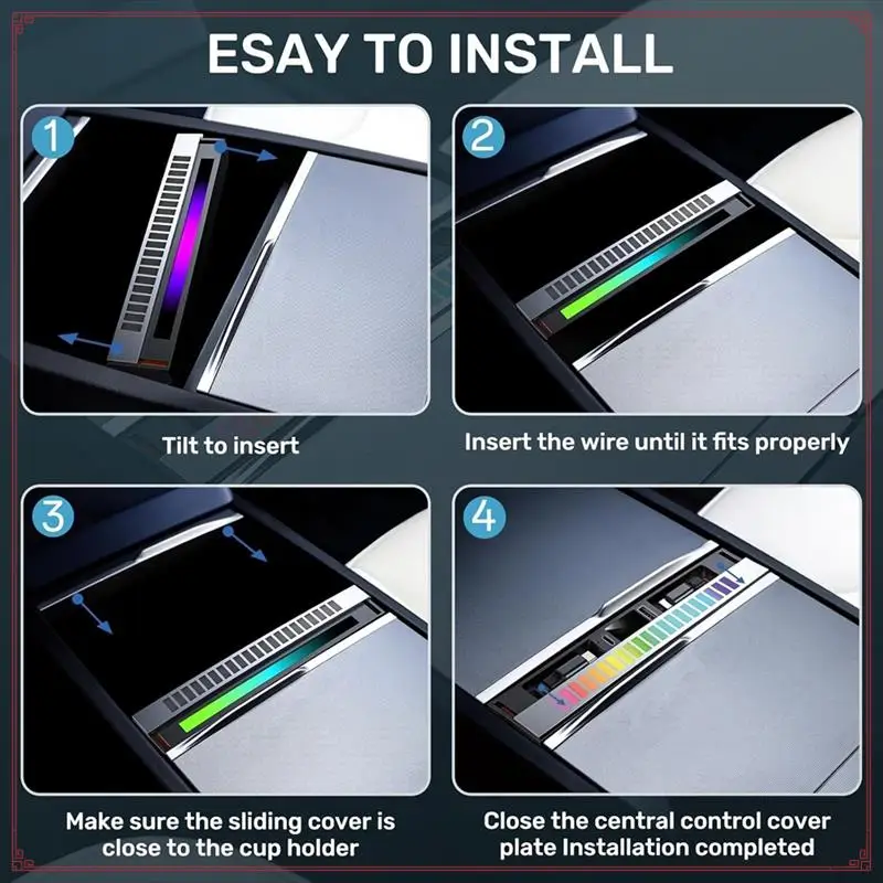 

Док-станция RGB Light USB-концентратор для Tesla Model Y Juniper Model 3 Highland 2025 Многопортовое зарядное устройство с выдвижным кабелем