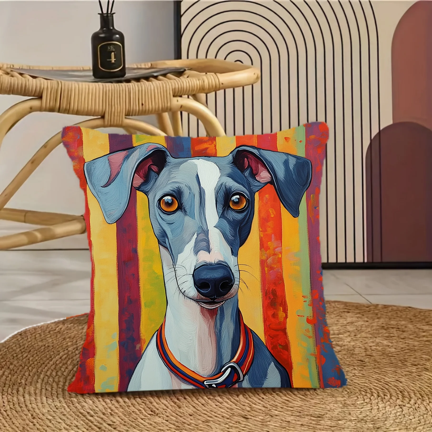 Artistic Dog Portrait Pillow Cover Cushion Case Pet Lover Gift Modern Animal Art Throw Pillow Home Decor Decoration 40x40cm