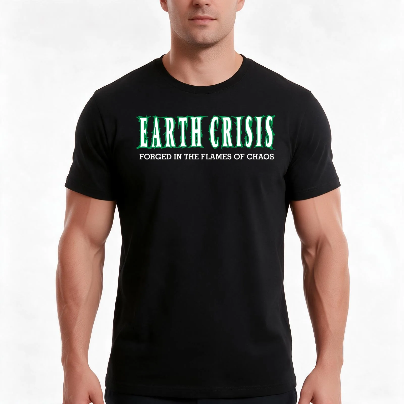 Earth Crisis - Forged in the flames of chaos T-Shirt, Summer Casual Cotton Tee, Oversized Streetwear Tops, Vintage Graphic Print