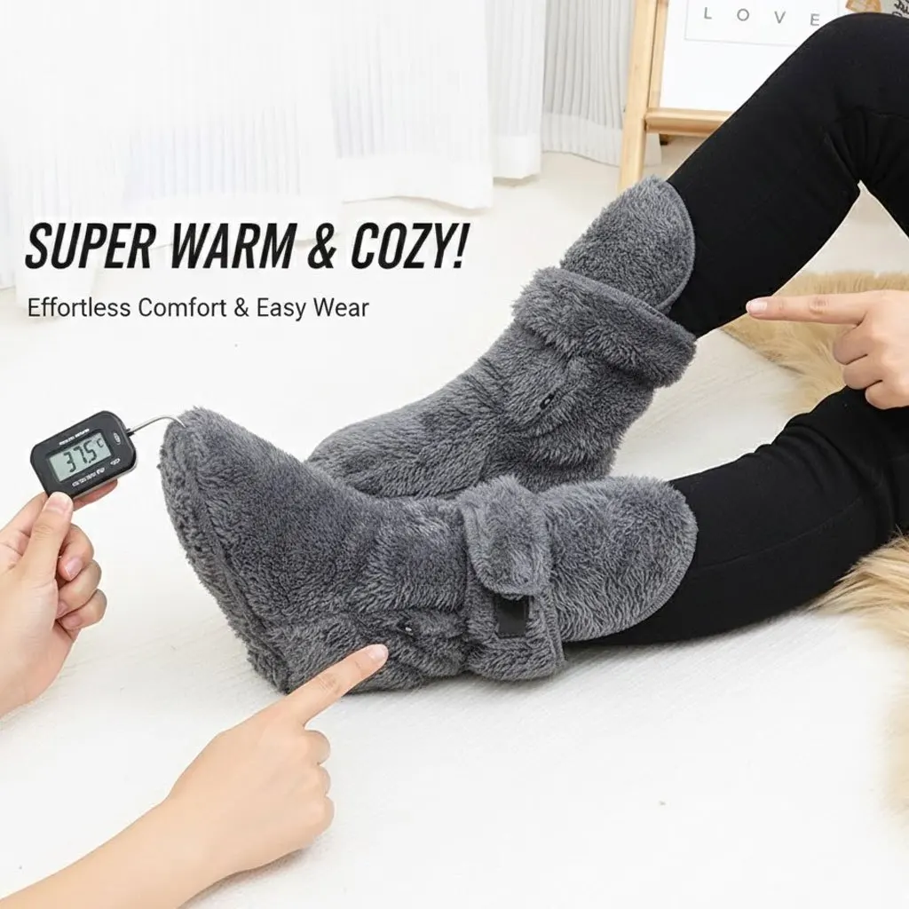 Winter enkelwarmersokken - thermische voet- en enkelsteun voor heren en dames |   Gietvriendelijke pantoffelsokken voor binnen