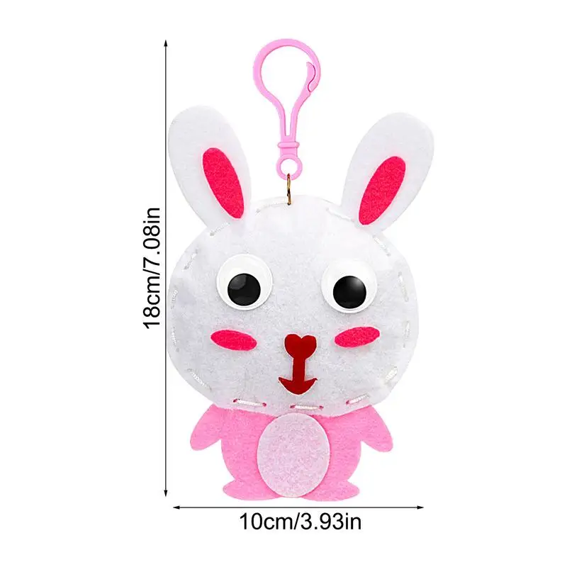 Doll Pendant Sewing Kit Children's Handcraft Sewing Fun Easy Art Kits Bag Pendant Crafting Animal Doll Bag Charm Beginner