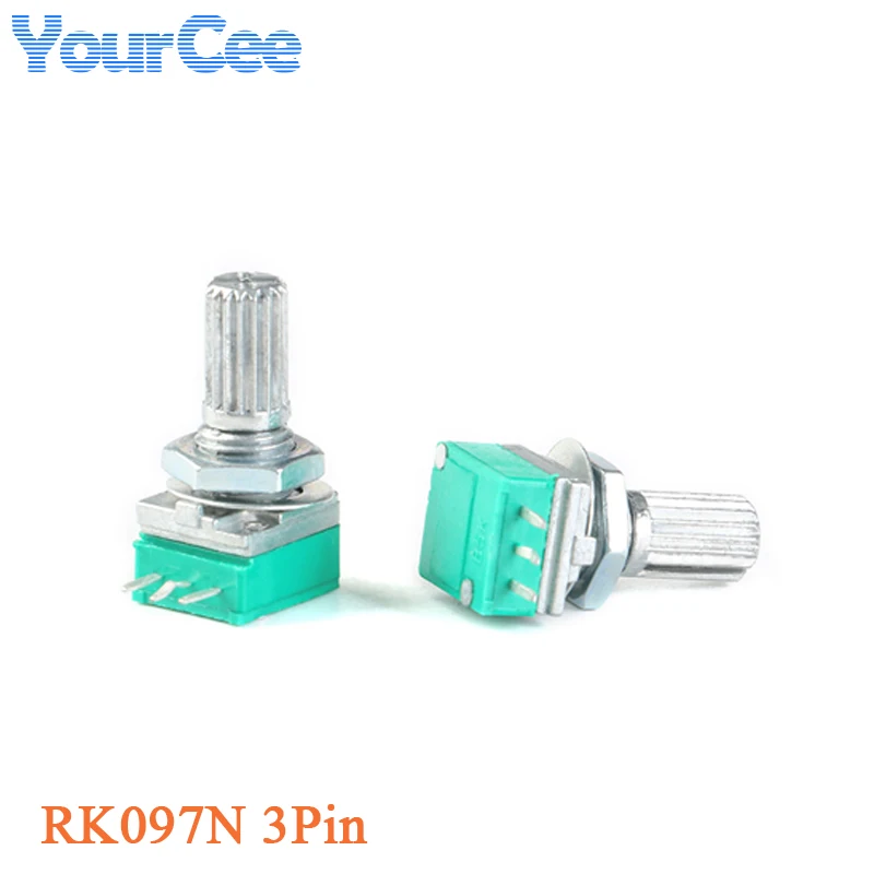 5 szt. RK097N Pionowy Pojedynczy Wzmacniacz Audio Potencjometr Uszczelniony RK097G B1K 5K 10K 20K 50K 100K 500K Zagięty 3-pinowy 6-pinowy z Nakrętką Uszczelniającą — zdjęcie produktu 4