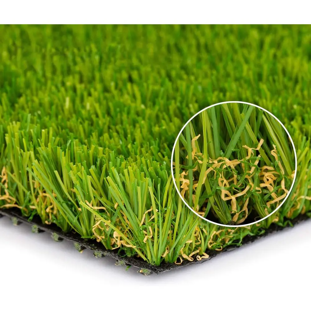 Realistic Artificial Grass Rug, 4'X16' Carpets for Indoor and Outdoor Use, 1.25 Pile Height Soft and Lush Natural-Looking Synthe