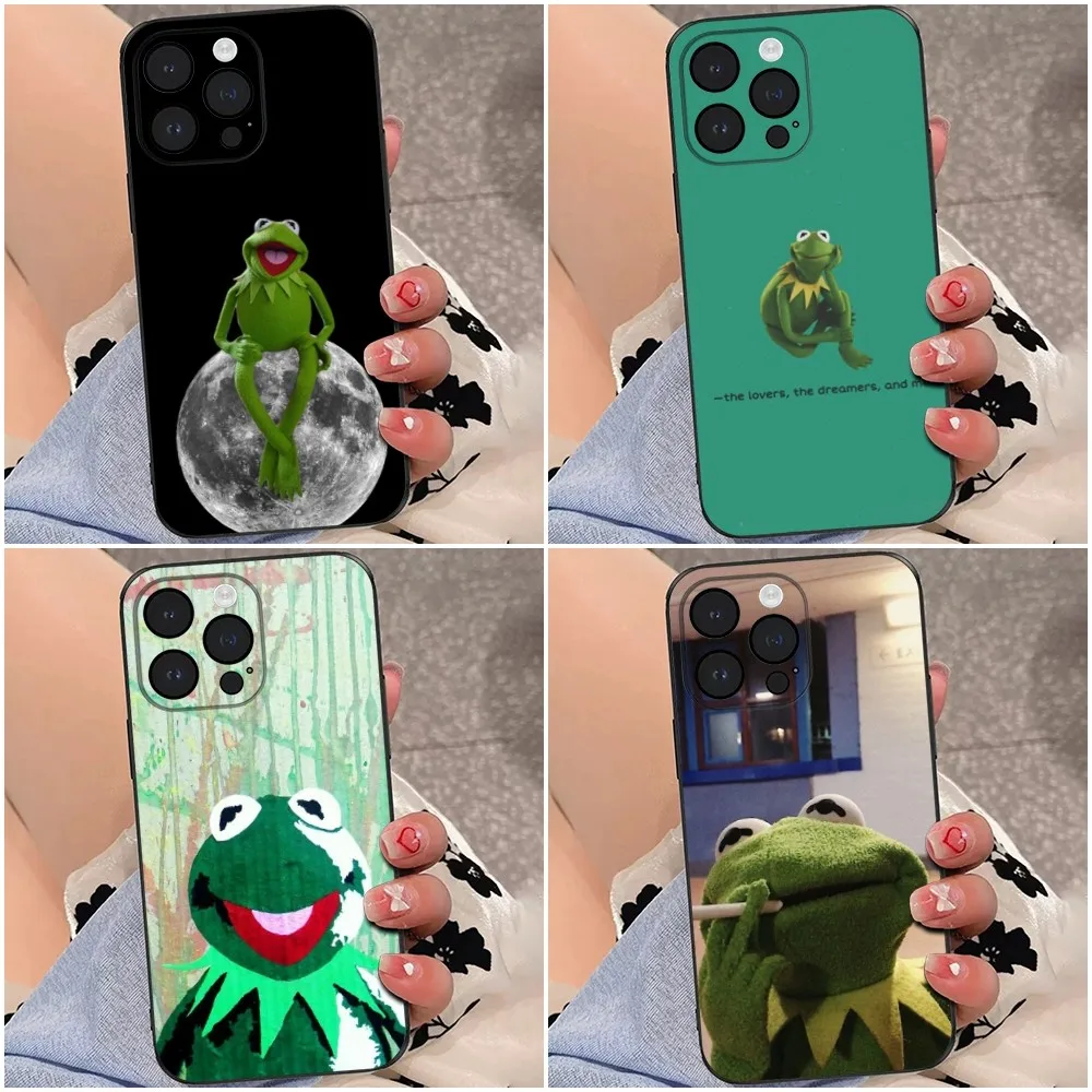 K-Kermit The Frog Phone Case For iPhone 16,15,14,13,12,Pro,Max,11,7,8,Plus,XR,XS Max Shockproof Silicone Soft Shell